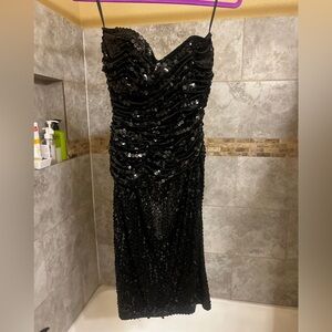 Oleg Cassini Black Sequin Dress